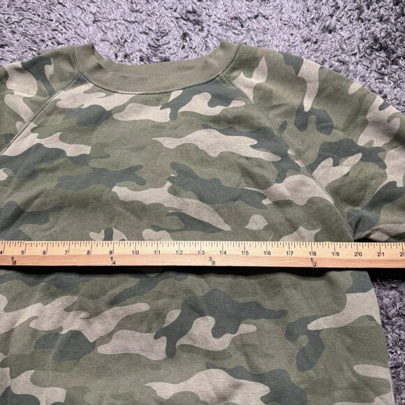 Old Navy Sweatshirt Womens Large Green Camo Pullover Crewneck Long Sleeve - Picture 6 of 9